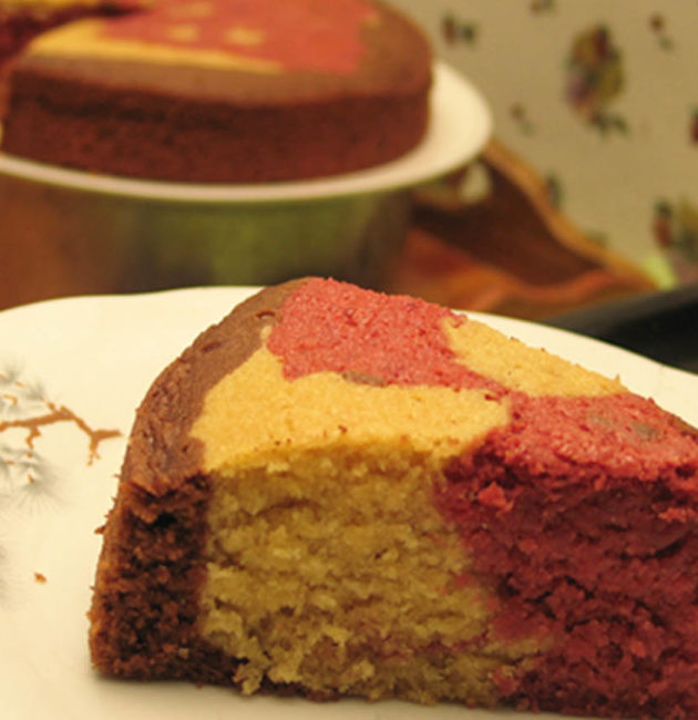 Raspberry Chocolate Marble Cake