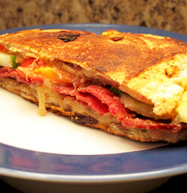 Grilled Ham Vegetable Cheese Sandwich