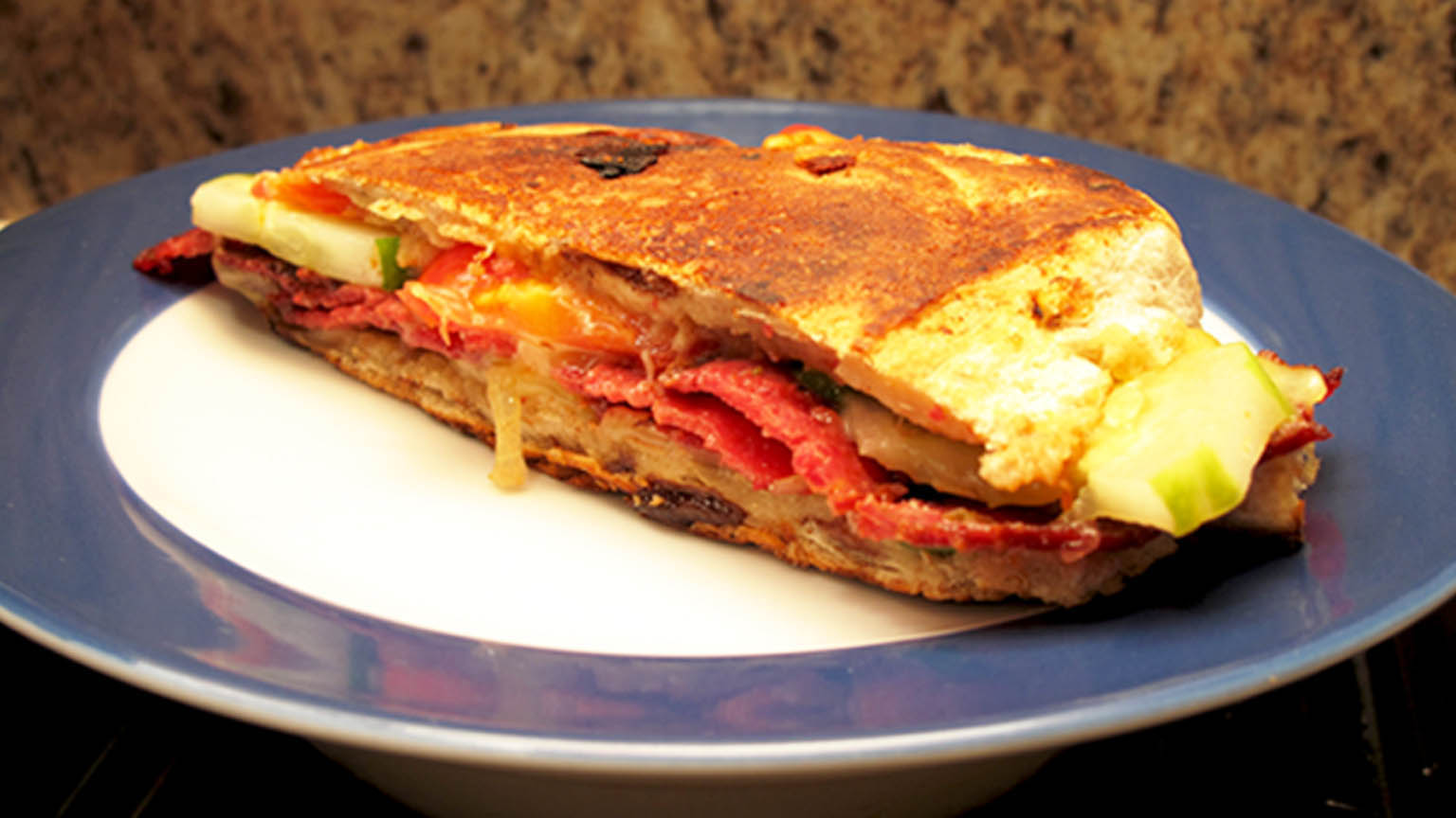 Grilled Ham Vegetable Cheese Sandwich