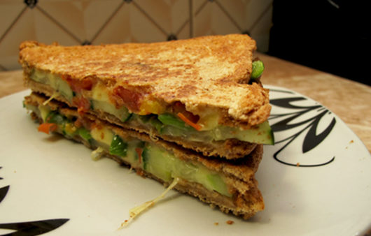 Grilled Vegetables Cheese Sandwich