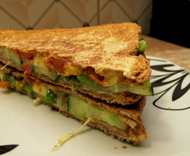 Grilled Vegetables Cheese Sandwich