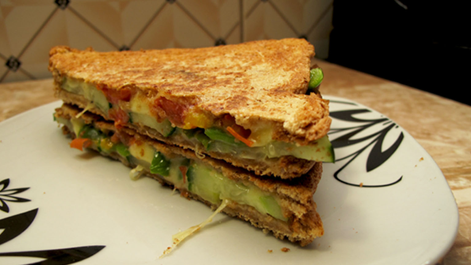 Grilled Vegetables Cheese Sandwich