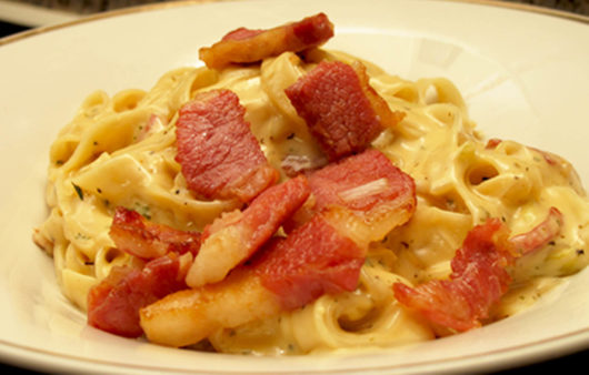 Ham Fettuccine Alfredo