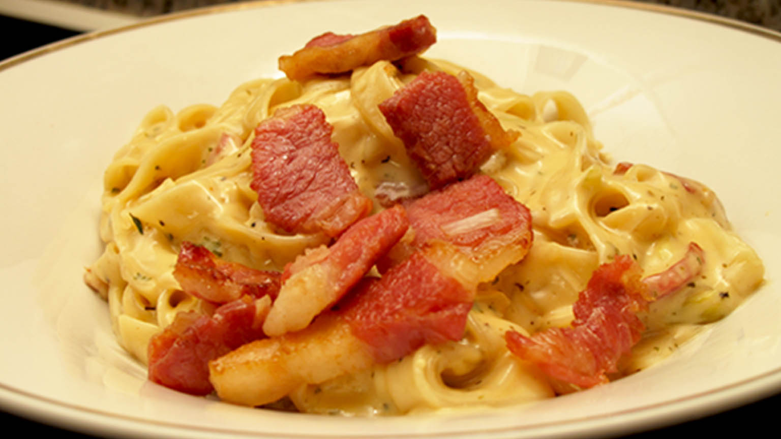 Ham Fettuccine Alfredo