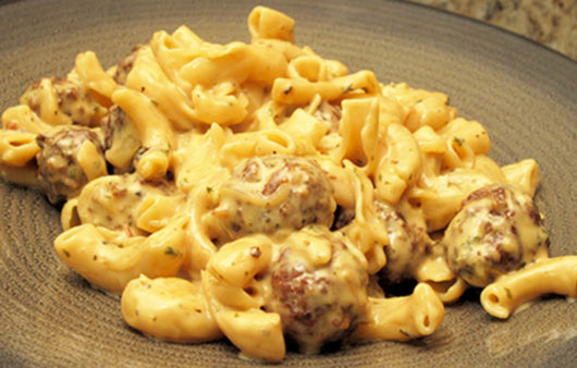 Meatballs Elbow Alfredo