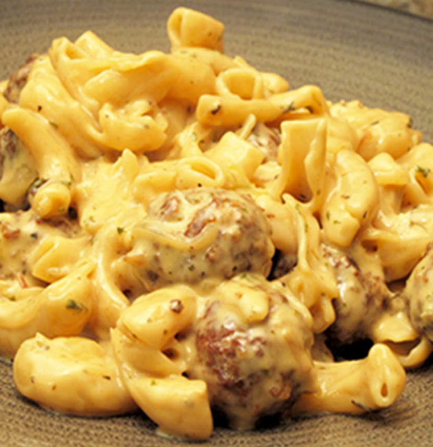 Meatballs Elbow Alfredo