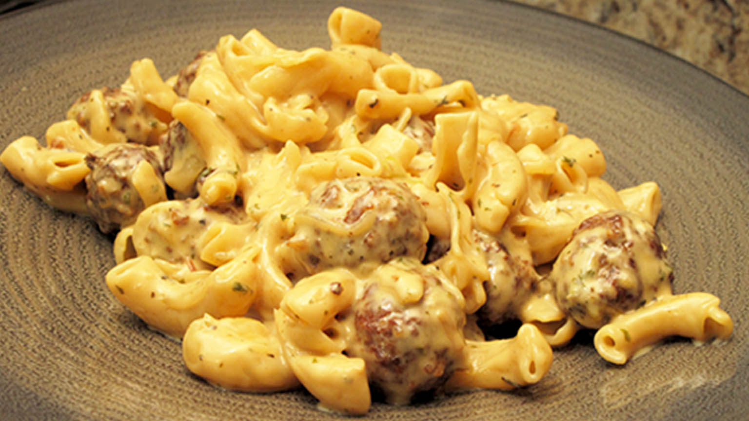 Meatballs Elbow Alfredo