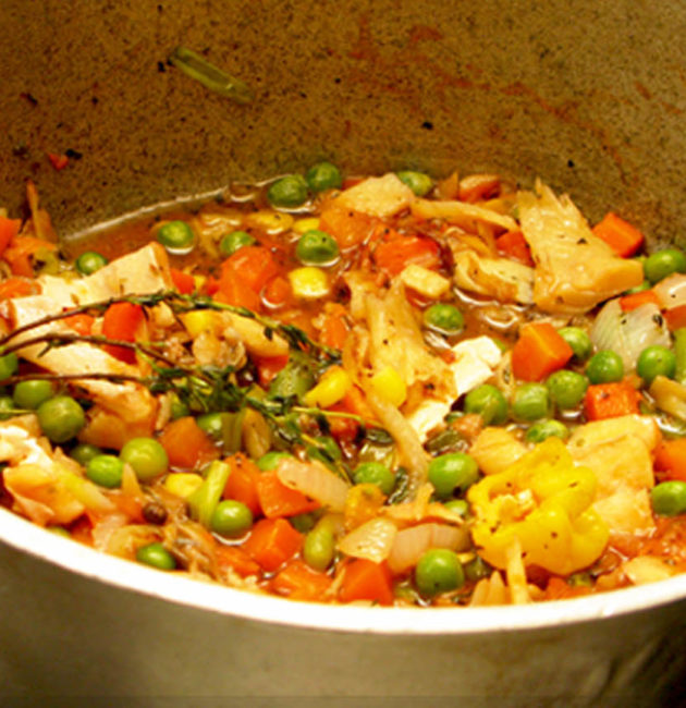 Mixed Vegetables Fried Saltfish/Codfish Stew