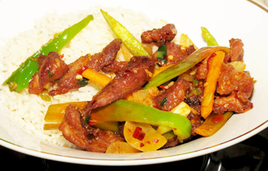 Pork pepper stir-fry