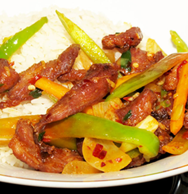 Pork pepper stir-fry