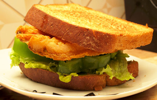 Toasted Fish Vegetable Sandwich