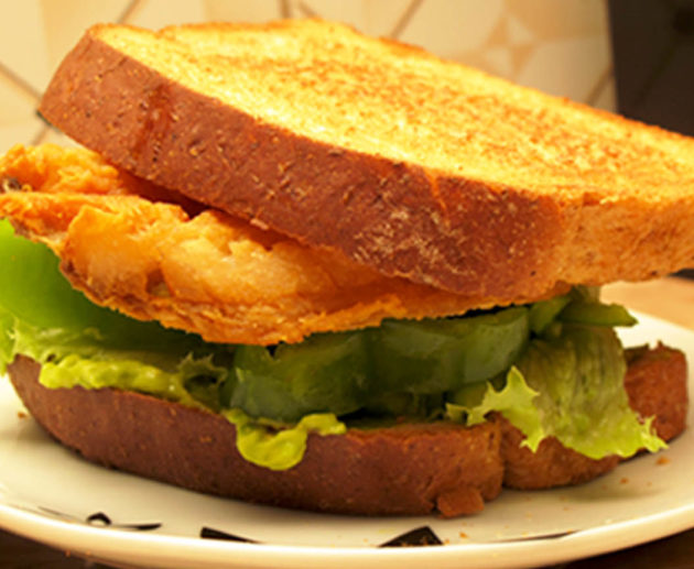 Toasted Fish Vegetable Sandwich