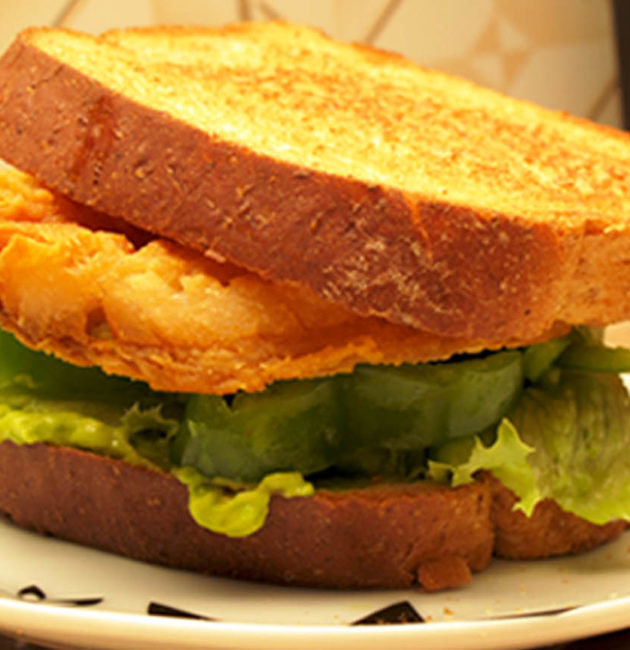 Toasted Fish Vegetable Sandwich